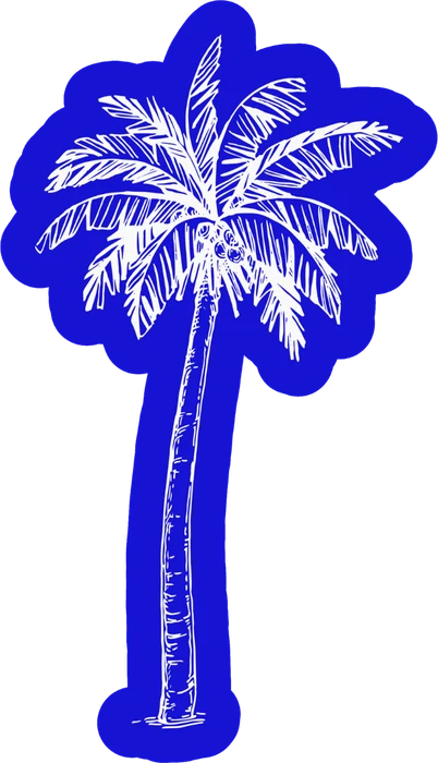 Sticker palmier bleu Mana